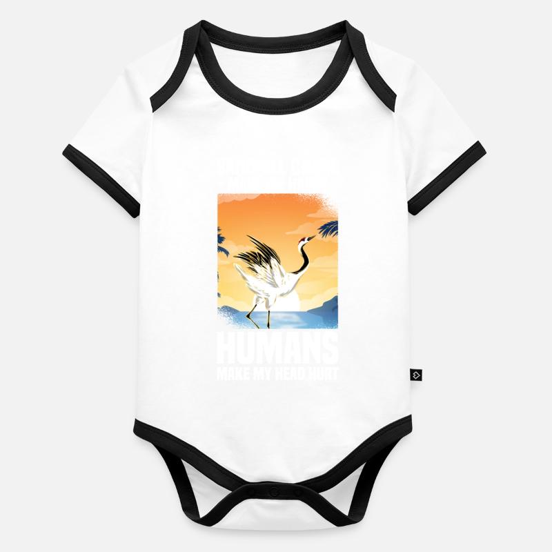 Kanadakranich Baby Bio-Kurzarm-Kontrastbody