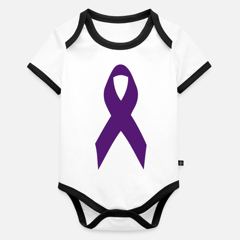 ruban lilas Body Bébé bio contrasté manches courtes