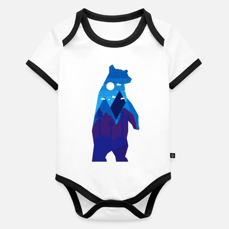 Résumé de l'ours Body Bébé bio contrasté manches courtes