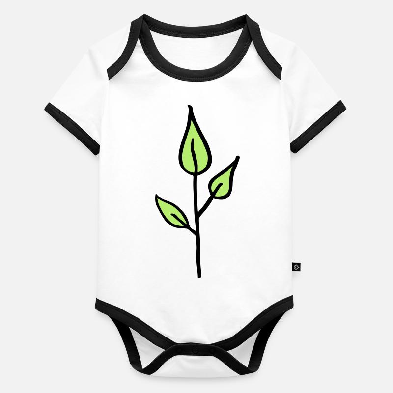 Natur, Pflänzchen Baby Bio-Kurzarm-Kontrastbody
