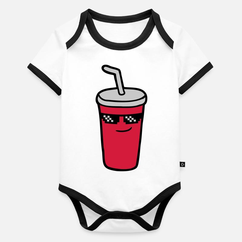 Pixel Sunglasses Cola Organic Baby Contrasting Bodysuit