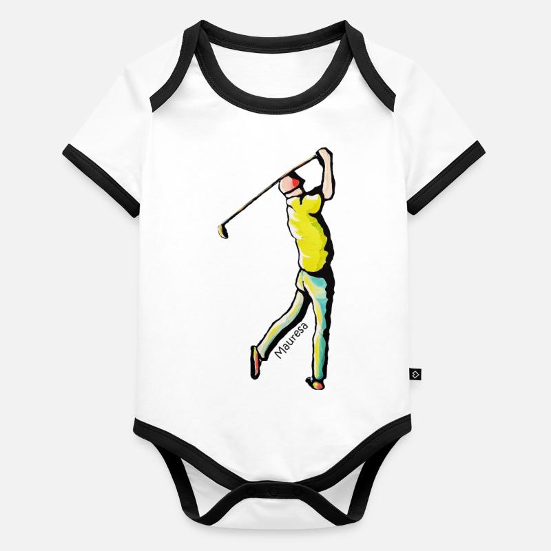 Golfspieler Baby Bio-Kurzarm-Kontrastbody