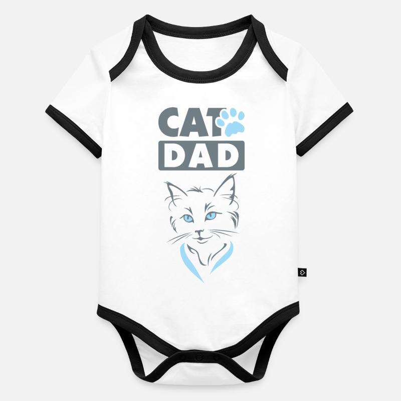 Cat DAD Design Baby Bio-Kurzarm-Kontrastbody