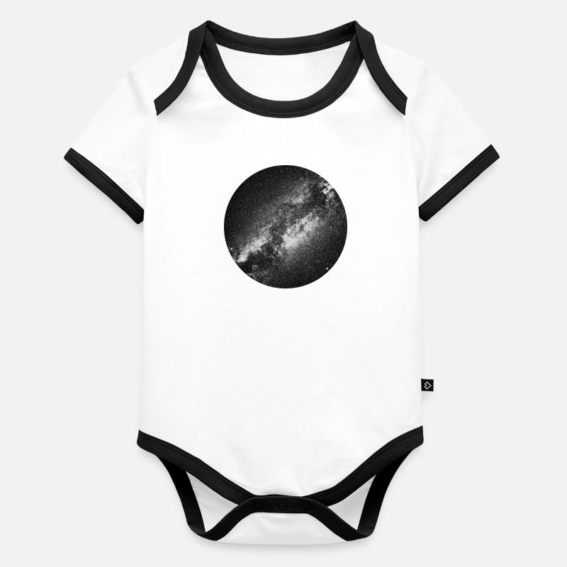 Die Milchstraße Baby Bio-Kurzarm-Kontrastbody