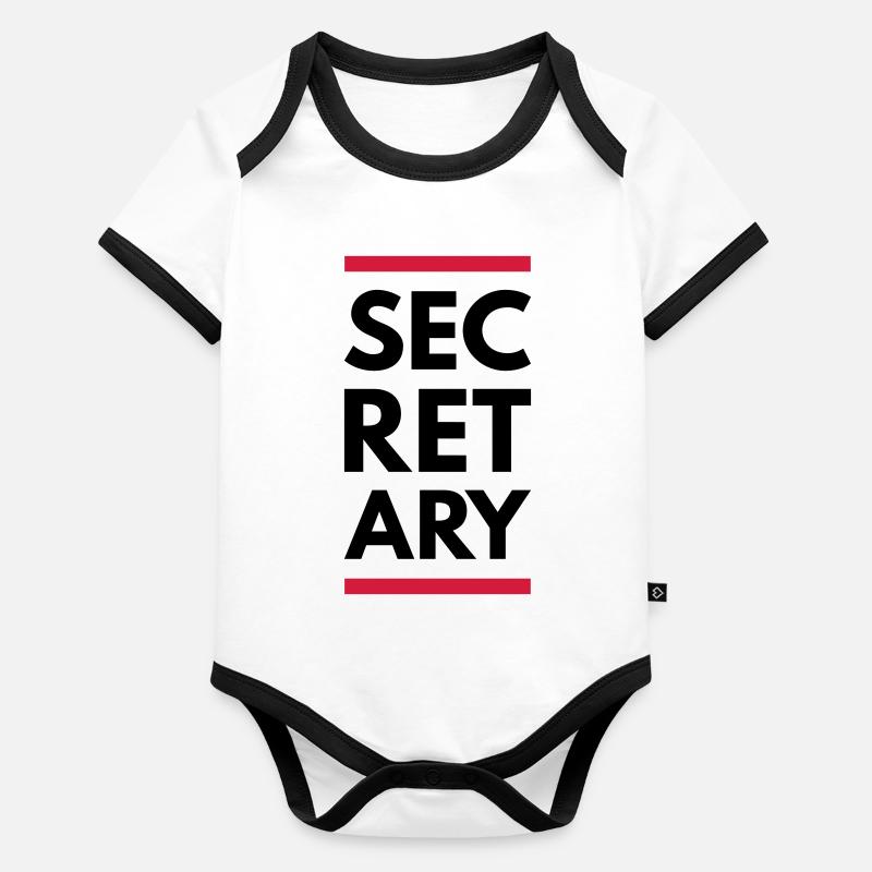 Secrétaire (Lignes) Body Bébé bio contrasté manches courtes