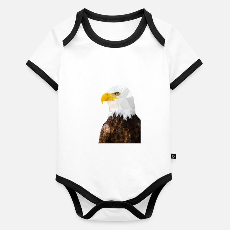 Pygargue à tête blanche dans un style low poly Body Bébé bio contrasté manches courtes