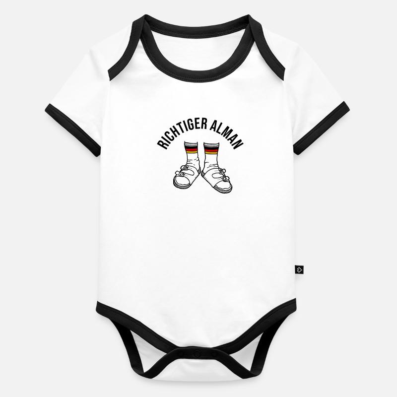 Richtiger Alman Baby Bio-Kurzarm-Kontrastbody