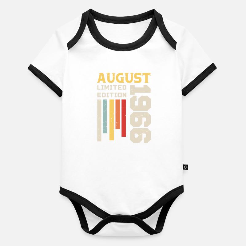 Août 1966 - Cadeau anniversaire Août 1966 Août Body Bébé bio contrasté manches courtes