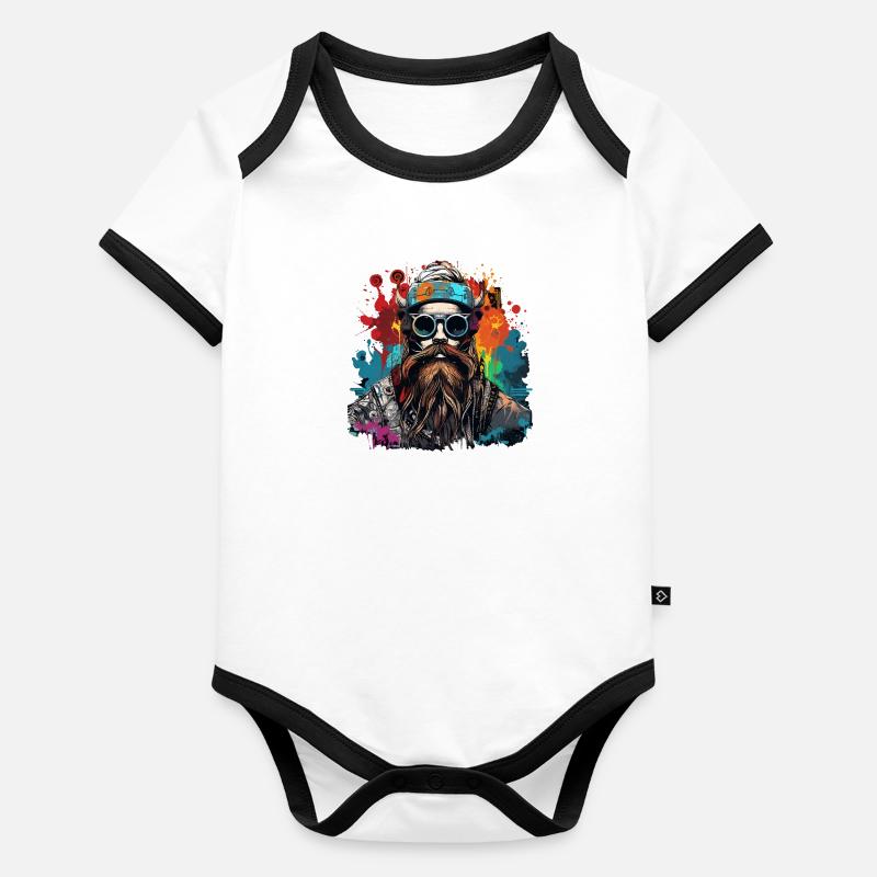 Conception moderne de Viking Valhalla Nordmann Body Bébé bio contrasté manches courtes