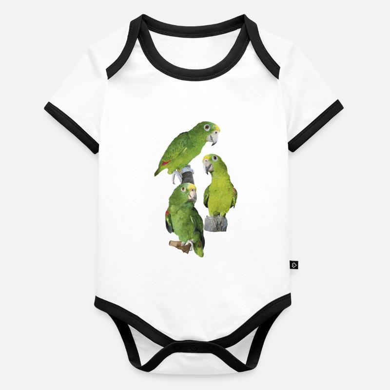 Le perroquet royal amazonien Body Bébé bio contrasté manches courtes
