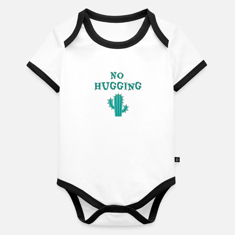 Pas de câlin, Cactus, Cactus TShirt, Cactus, Distance Body Bébé bio contrasté manches courtes