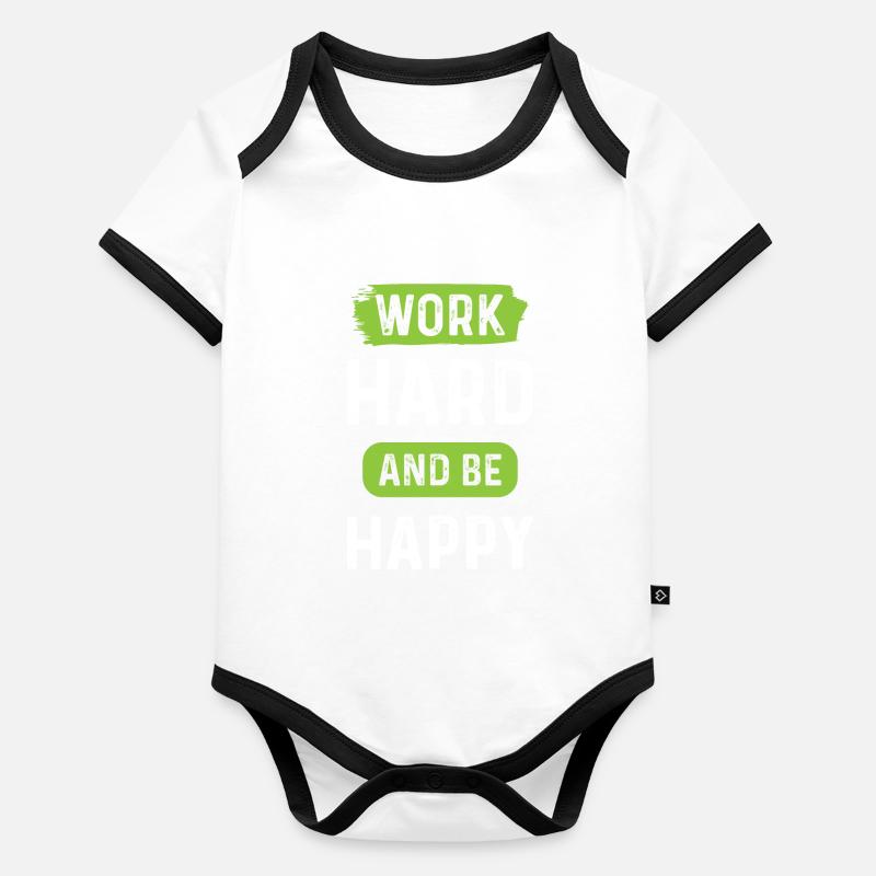 Work hard success Organic Baby Contrasting Bodysuit