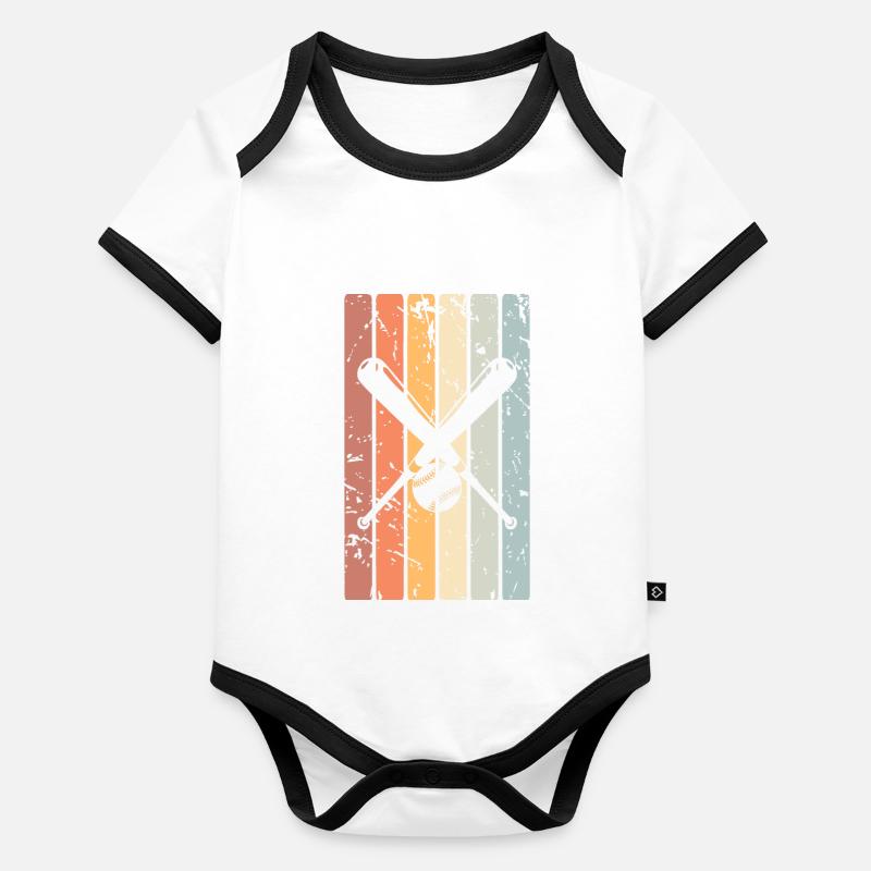 Baseball Baby Bio-Kurzarm-Kontrastbody