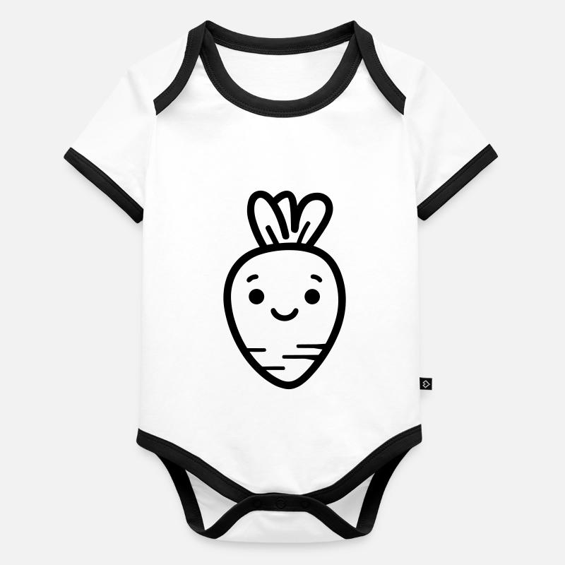 Karotte Baby Bio-Kurzarm-Kontrastbody