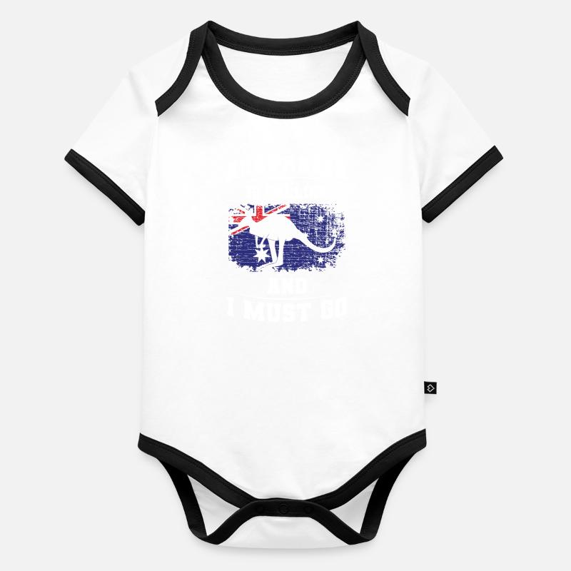 Métropole kangourou de l’Outback Body Bébé bio contrasté manches courtes