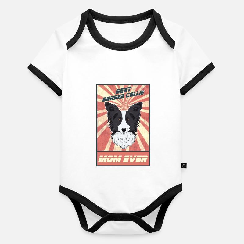 Best Border Collie Mom Ever I Border Collie Lover Baby Bio-Kurzarm-Kontrastbody