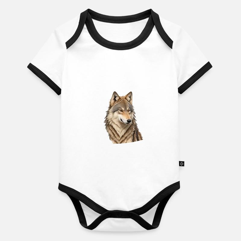 Wolf Baby Bio-Kurzarm-Kontrastbody