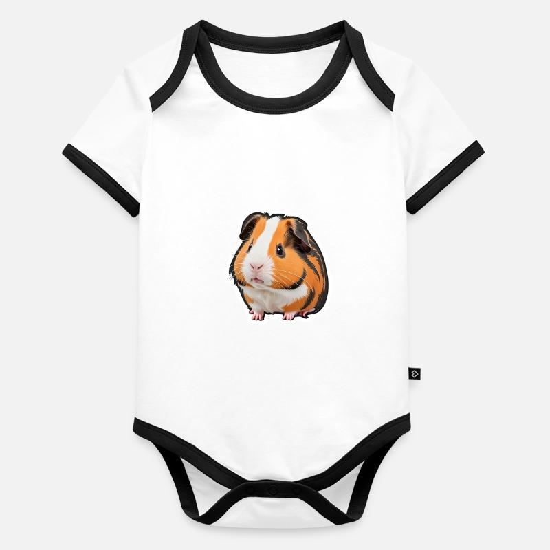 Guinea pig Organic Baby Contrasting Bodysuit