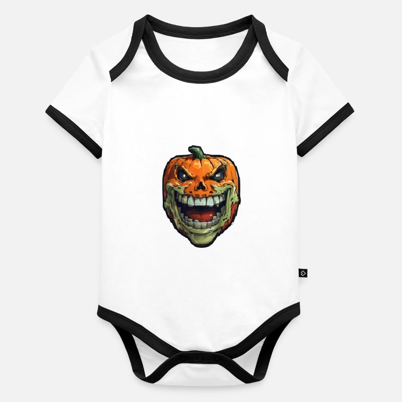Halloween Pumpkin Organic Baby Contrasting Bodysuit
