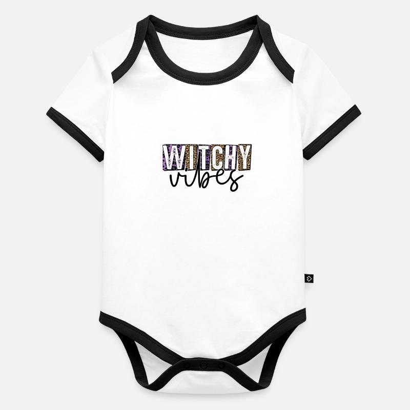 Vibrations sorcières Body Bébé bio contrasté manches courtes