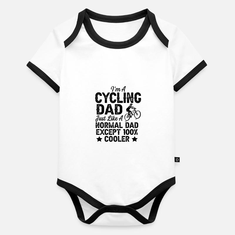 vélo papa papa Body Bébé bio contrasté manches courtes