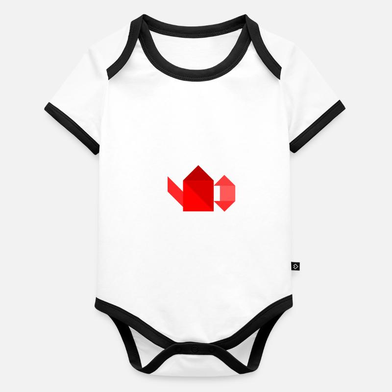 Théière - Tangram Body Bébé bio contrasté manches courtes