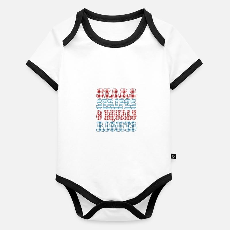 Rayures étoilées et égalité Body Bébé bio contrasté manches courtes