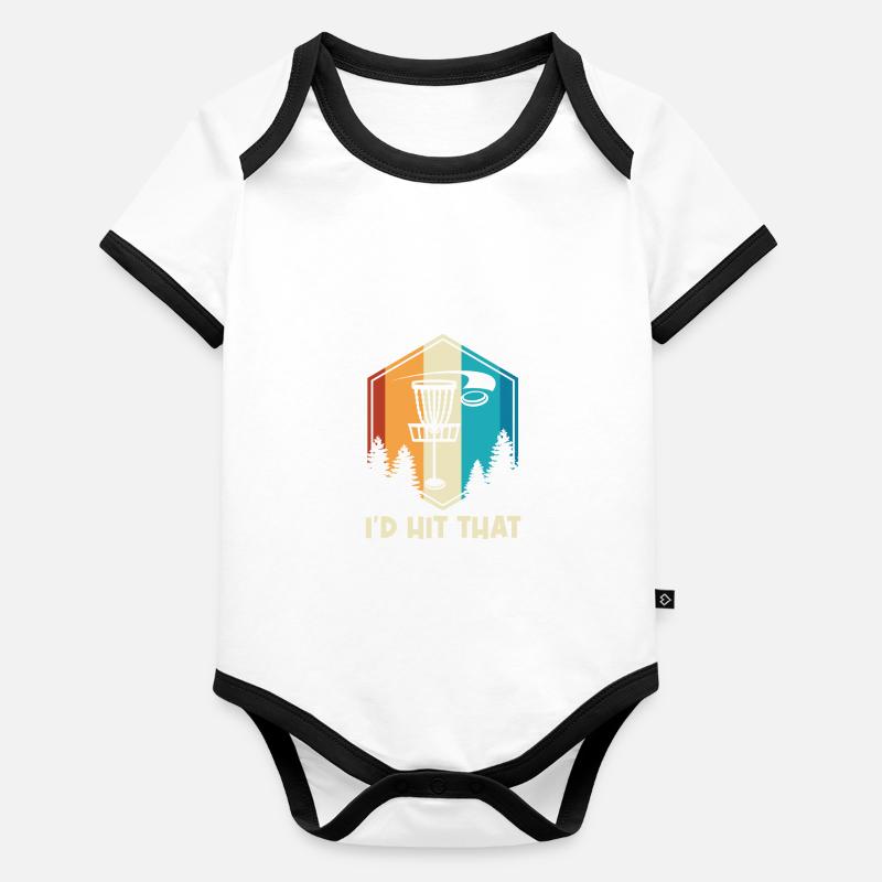 I'd Hit the Disc Disc Golf Disc Organic Baby Contrasting Bodysuit