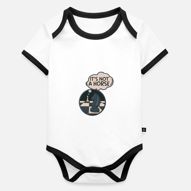 It's Not A Horse Knight Chess Moves Organic Baby Contrasting Bodysuit