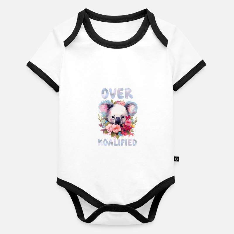 About Koalified Koala Bear Lover Birthday Organic Baby Contrasting Bodysuit