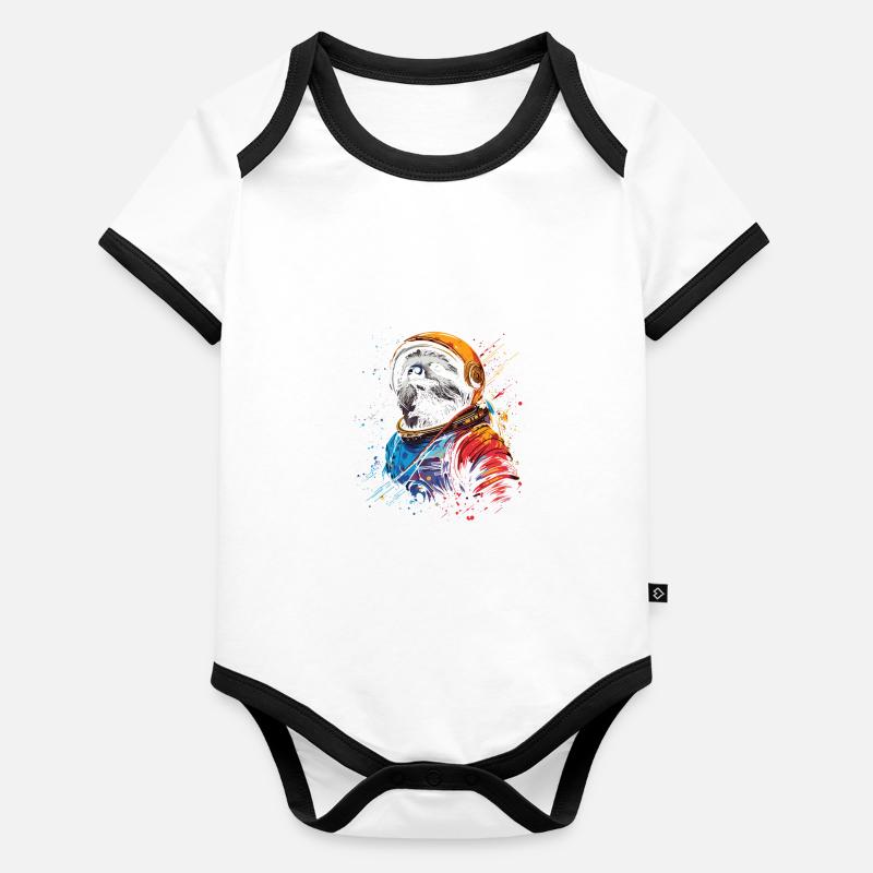 Sloth Astronaut - A Space Trip In Organic Baby Contrasting Bodysuit