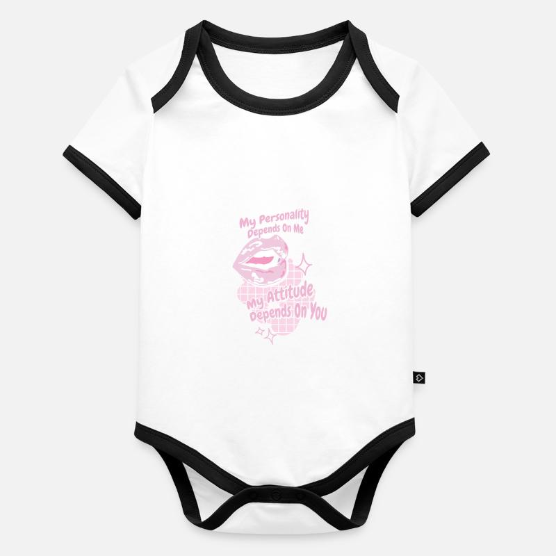 Ma personnalité dépend de mon attitude Body Bébé bio contrasté manches courtes