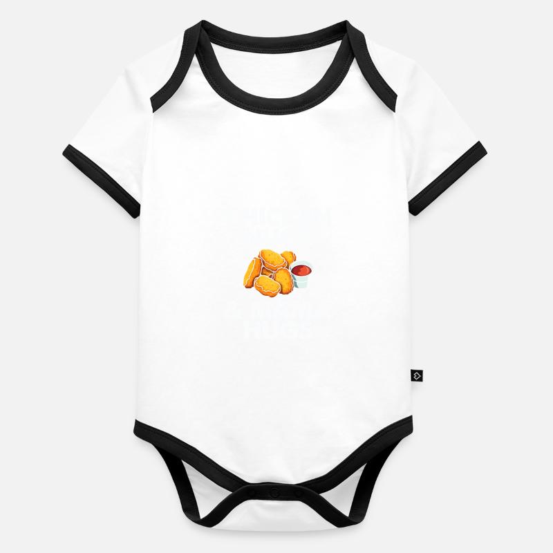 Nugs de poulet et câlins de maman Body Bébé bio contrasté manches courtes