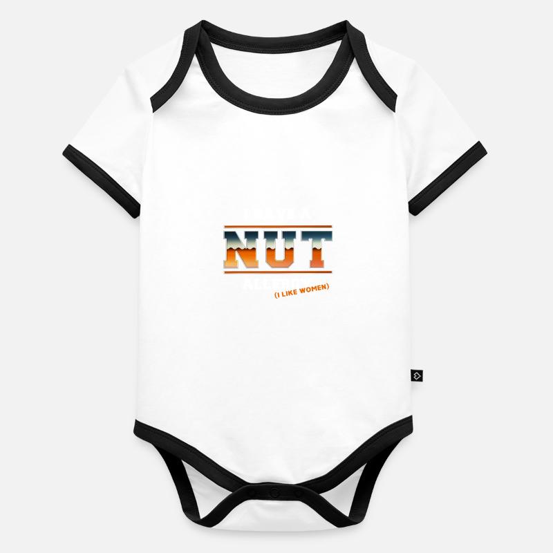 I have a nut allergy funny saying for Organic Baby Contrasting Bodysuit