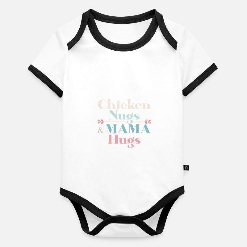 Nugs de poulet et câlins de maman Body Bébé bio contrasté manches courtes