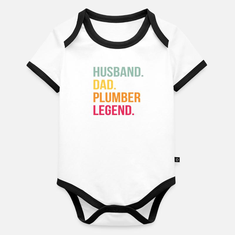 Heating engineer Father Husband Sanitary Gas Plumber Organic Baby Contrasting Bodysuit
