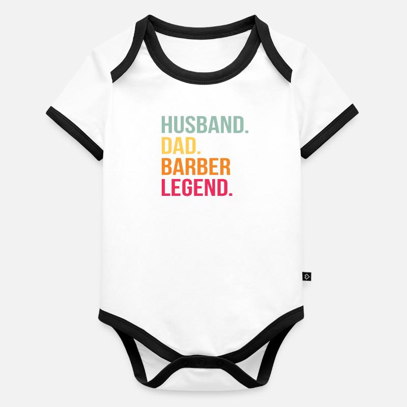 Ehemann Papa Friseur Legende Männer Geschenk Baby Bio-Kurzarm-Kontrastbody