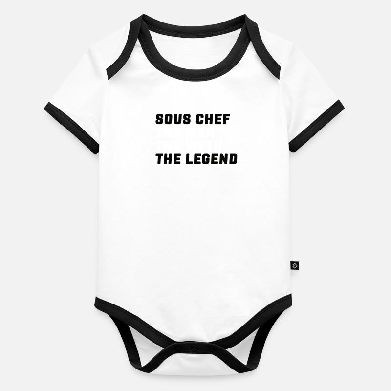 Chef Hat, Chef, Kitchen, Five stars, Gold, 5, Organic Baby Contrasting Bodysuit