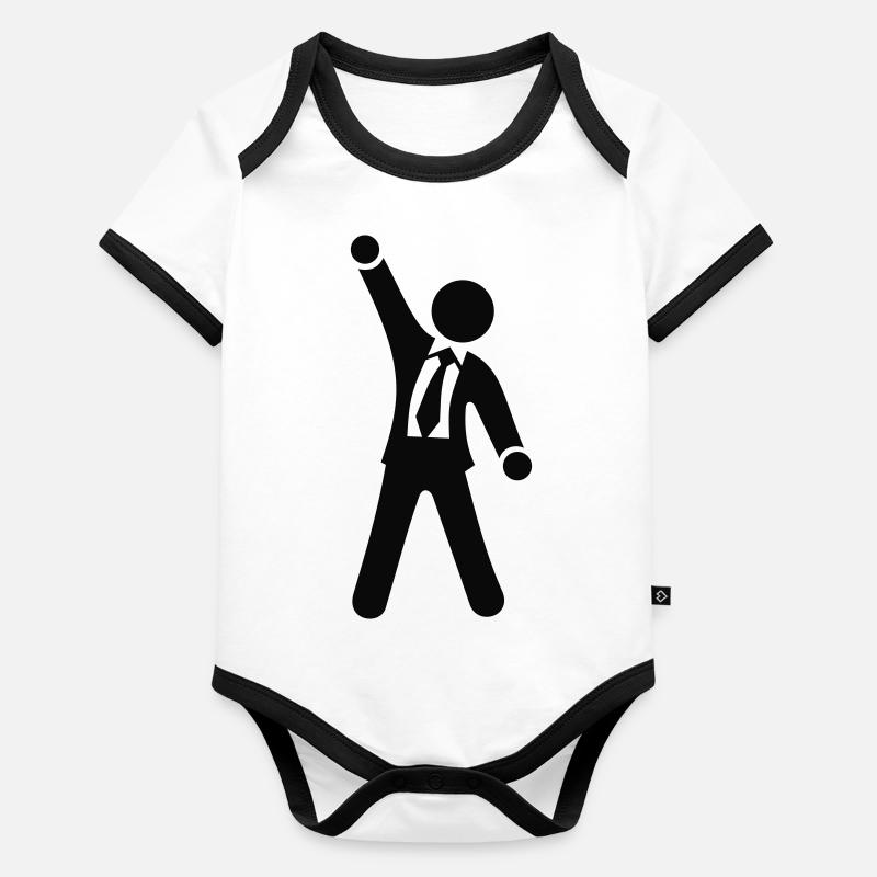 Geschäftsmann 1c Baby Bio-Kurzarm-Kontrastbody