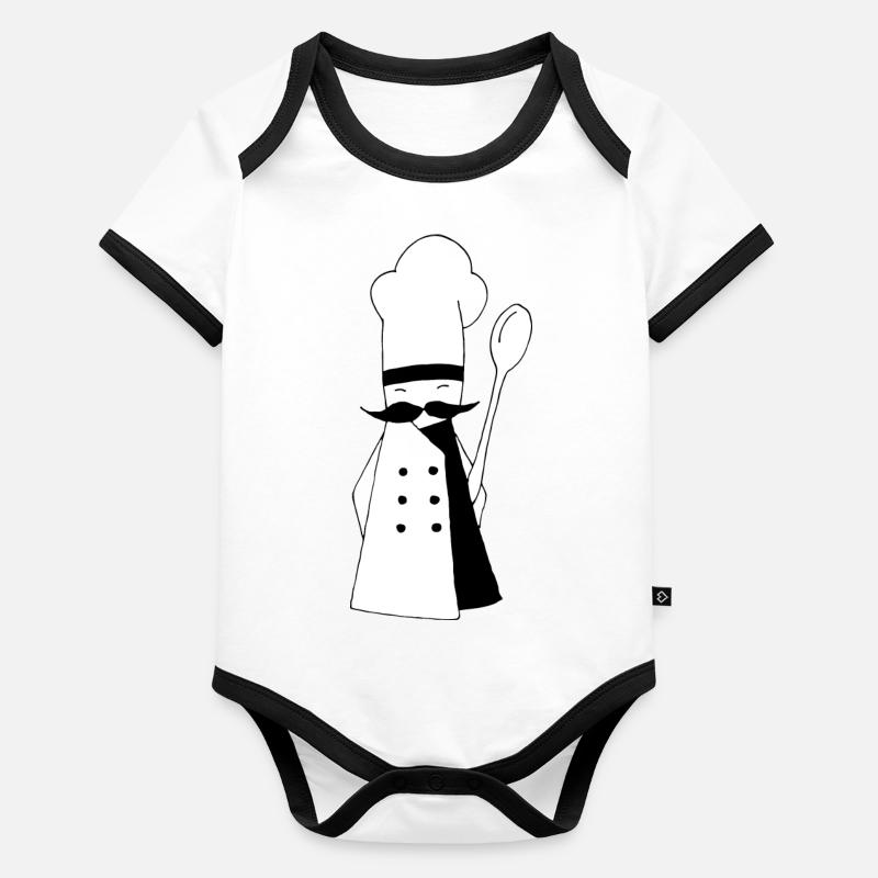 cuisinier Body Bébé bio contrasté manches courtes