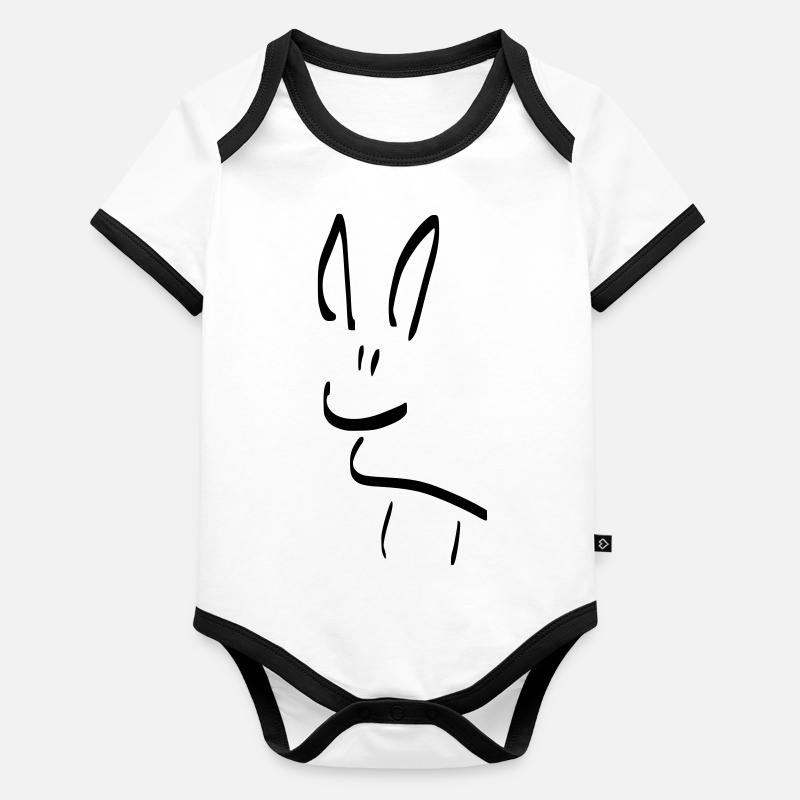 Esel Strichmännchen Baby Bio-Kurzarm-Kontrastbody