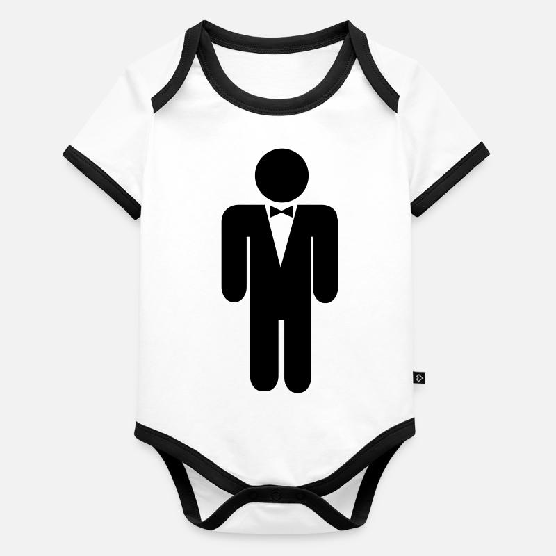 Bräutigam Baby Bio-Kurzarm-Kontrastbody