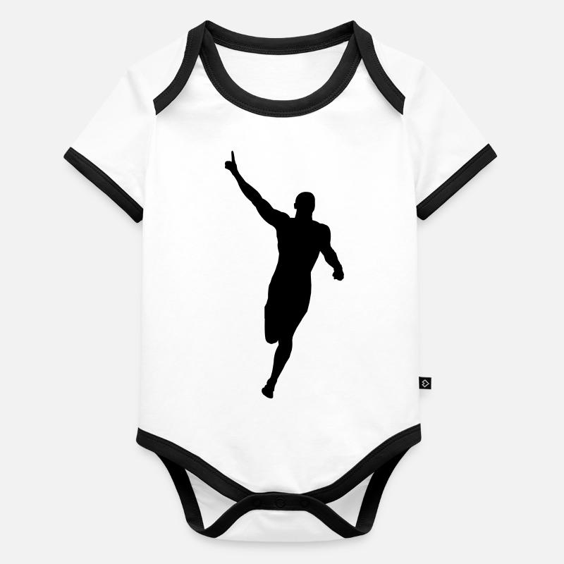 man who wins - race Organic Baby Contrasting Bodysuit