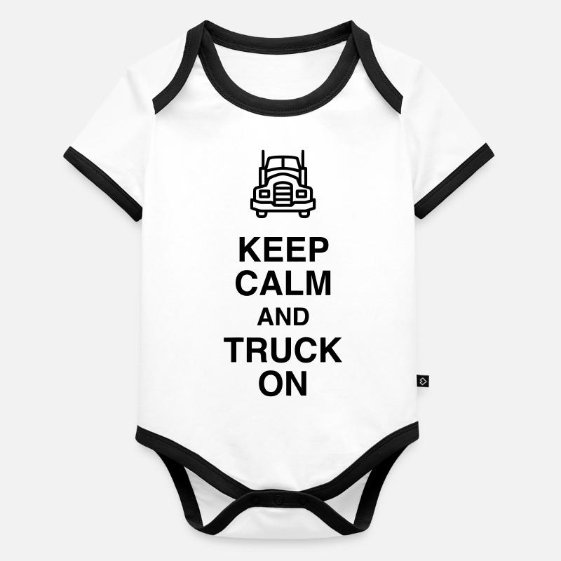 Routier / Chauffeur Poids-lourd / Camion / Body Bébé bio contrasté manches courtes