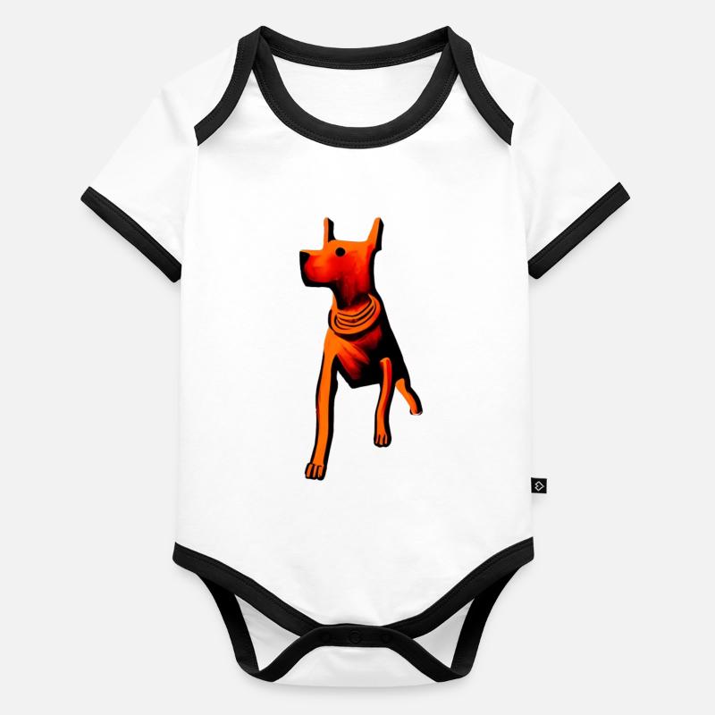 Walking dog Organic Baby Contrasting Bodysuit