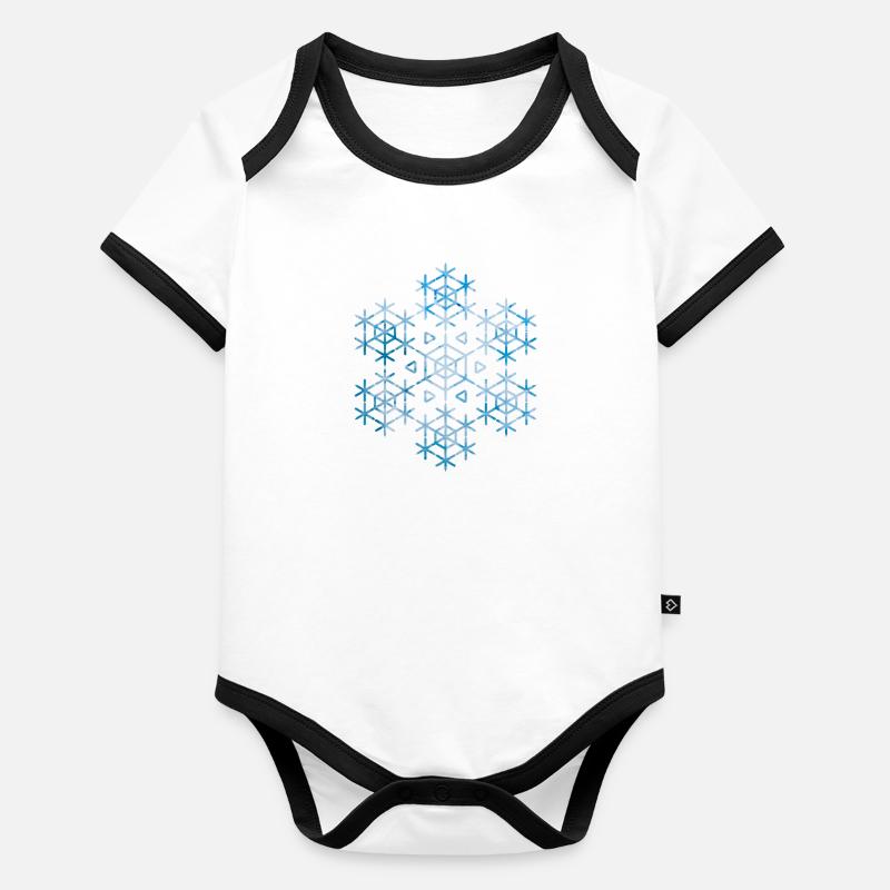 flocon de neige Body Bébé bio contrasté manches courtes