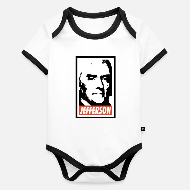 Thomas Jefferson Body Bébé bio contrasté manches courtes