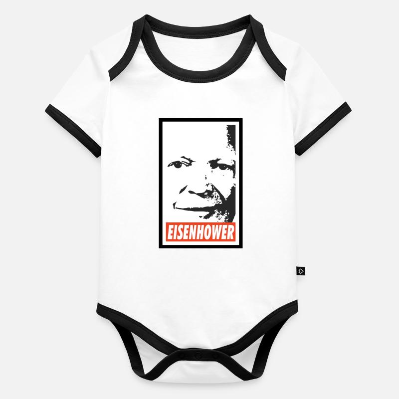 Dwight D. Eisenhower Body Bébé bio contrasté manches courtes