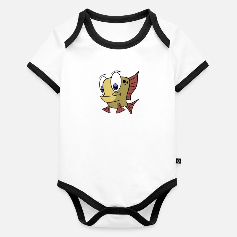 Mâchoires Body Bébé bio contrasté manches courtes