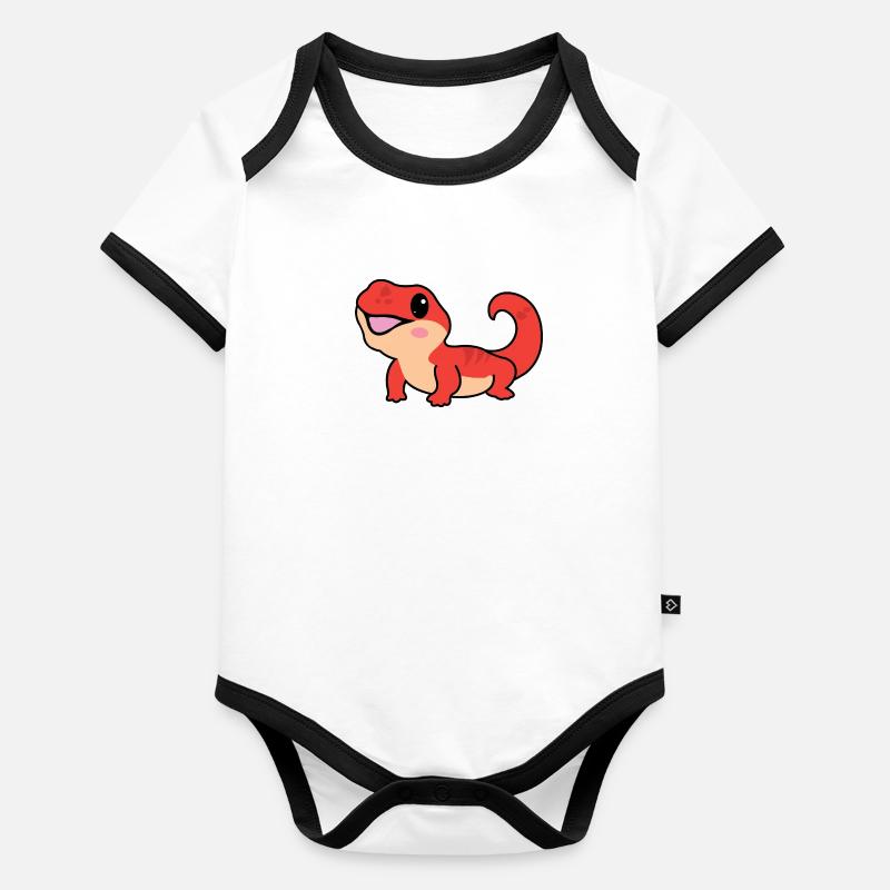 Mirko le lézard Body Bébé bio contrasté manches courtes